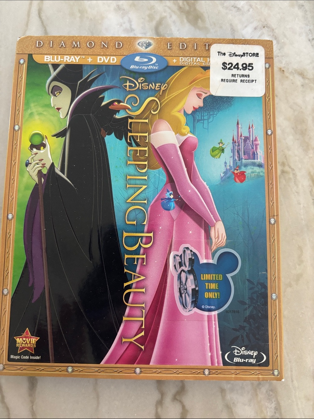 Disney Sleeping Beauty Diamond Edition — Pink, Black & Gold Artwork